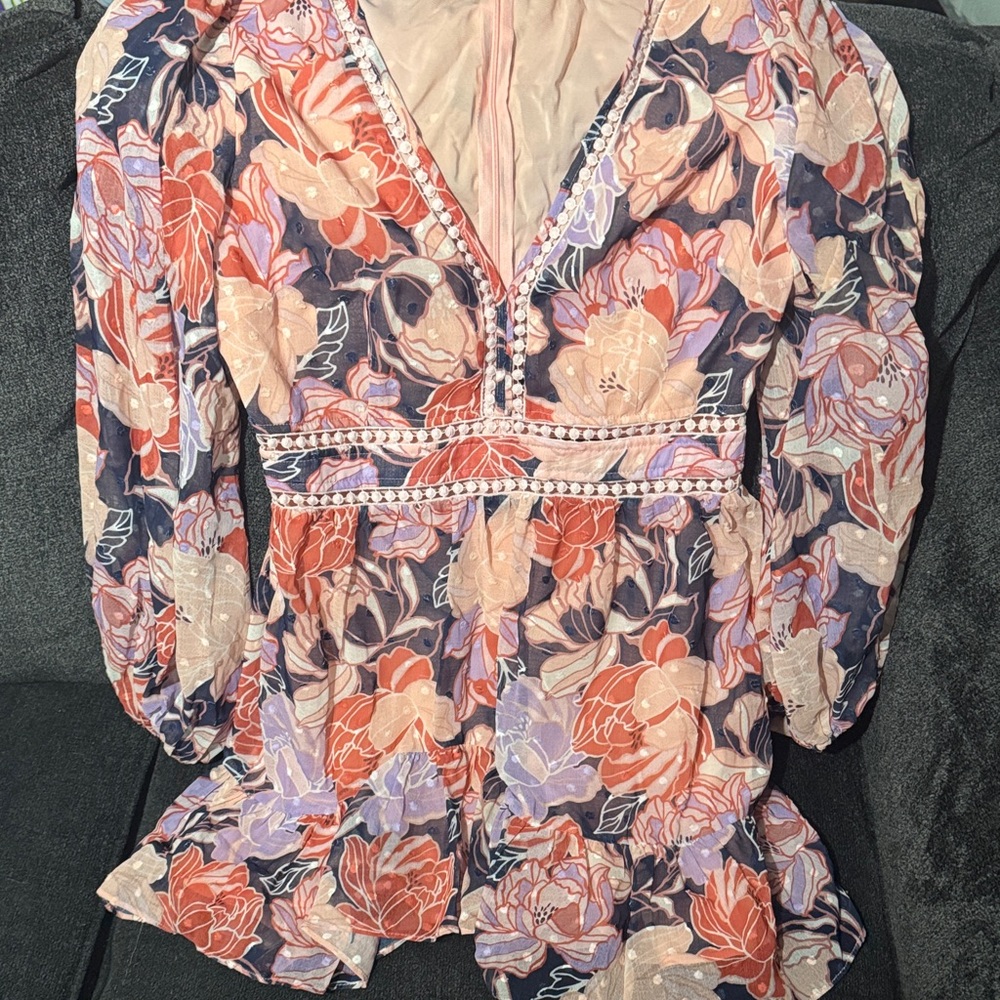 Floral V-Neck Women's Dress